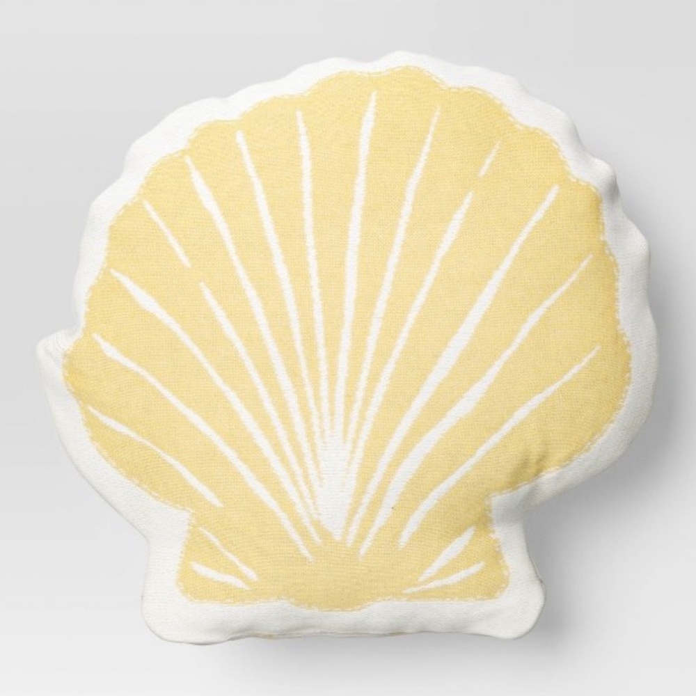 Seashell Shaped Throw Pillow Yellow - Room Essentials